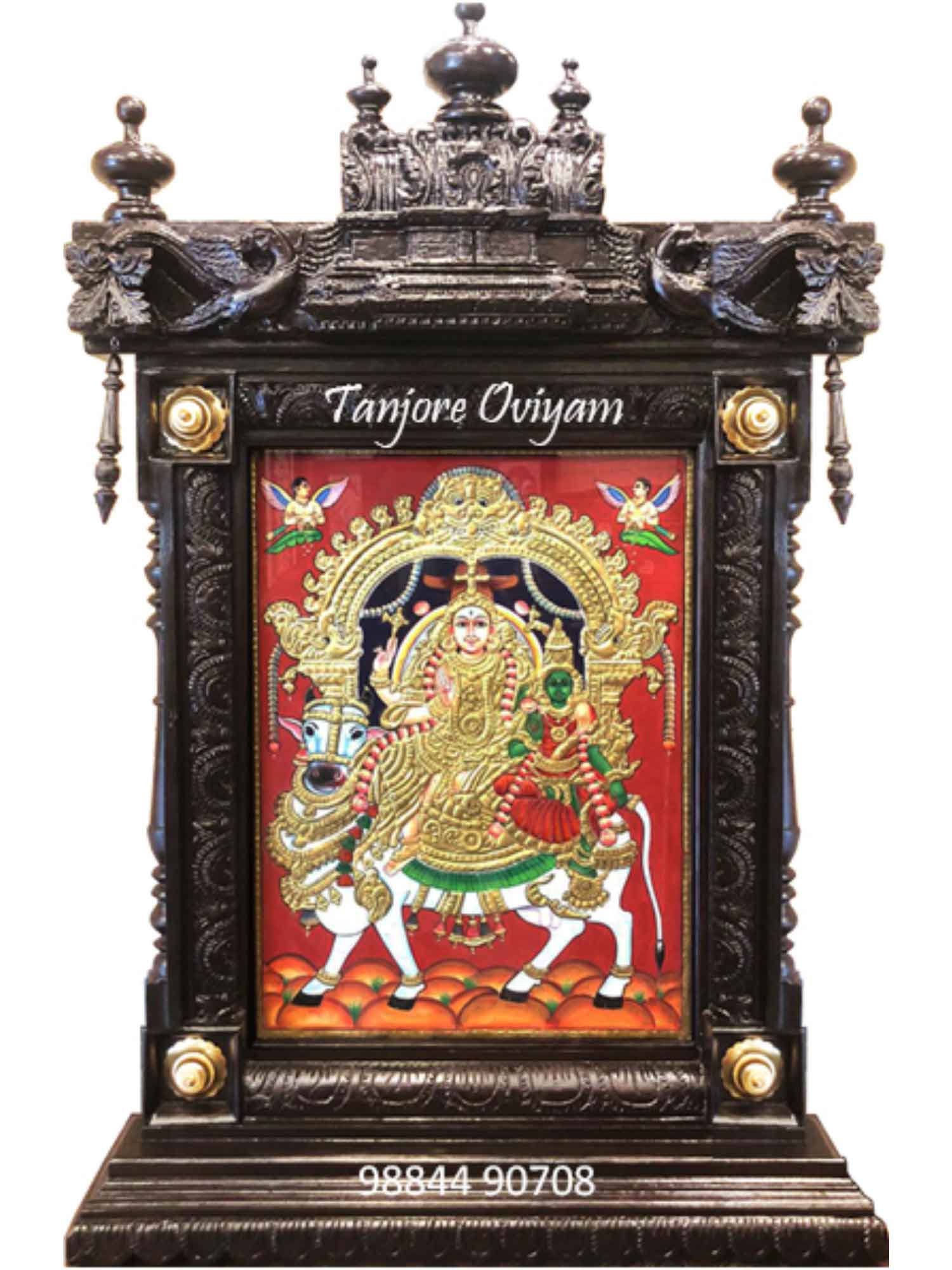 Antique Finish Prathosha Shivan with Mandapa frame